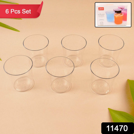Apex Welcome Plastic Glass Set for Daily Use – Set of 6 - Gadgetspiremart
