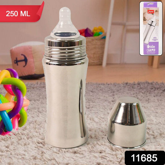 Apex Stainless Steel Little Champ Baby Feeding Bottle (250 ml) - Gadgetspiremart