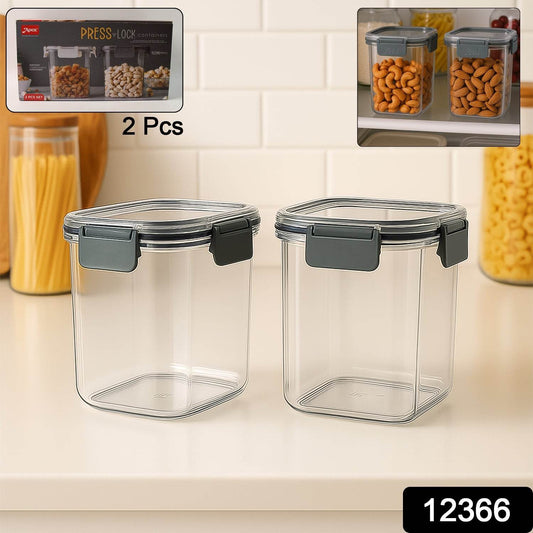 Apex Press N’ Lock Airtight Food Storage Container Set (2Pc/900ml) Approx - Gadgetspiremart